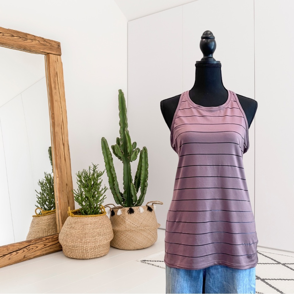 Athleta Sheer Striped Racerback Tank Top